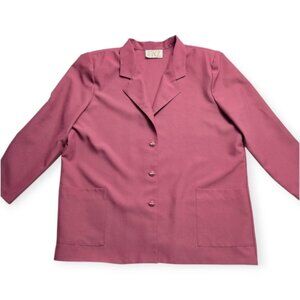 Vintage 80s Pink Longline Blazer Jacket Image 22W